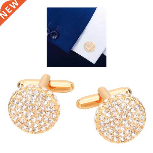 1 Pair Wedding Crystal Rhinestone Cuff Links Shirt Suit Coll