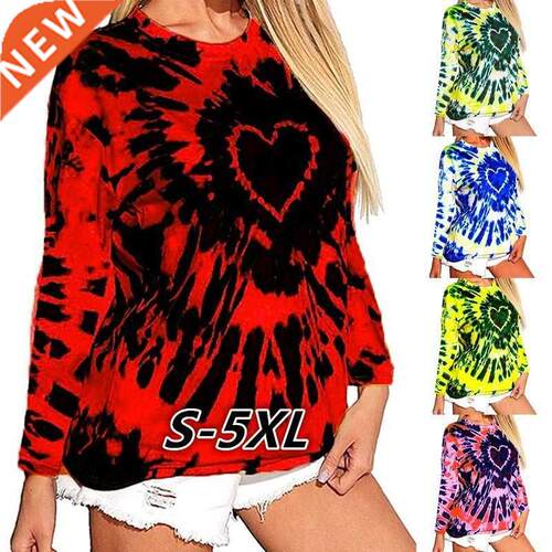 S-5xl Women's Long sleeve printed T-shirt大码长袖印花女T恤