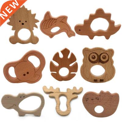 Baby Wooden Teethers Food Grade Beech Wood Animal Tortoise K