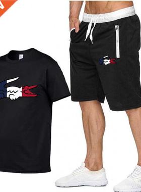 summer men tracksuit T-shirt two-piece suit men's cotton sho