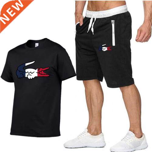 summer men tracksuit T-shirt two-piece suit men's cotton sho