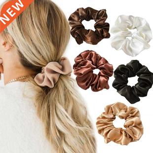 Fashion Solid Color Hair Scrunchies Korean Elastic Hair Band