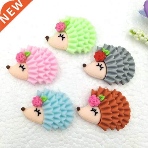 10Pcs/set Kawaii Flatback Resin Hedgehog Cartoon Flat Back