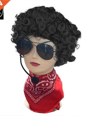 Halloween Mike set Michael Jackson glasses headset wig red t