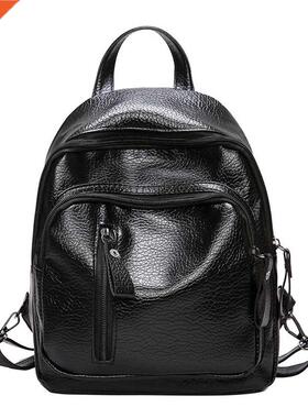 Leather Backpack Women Multifunction Shoulder Bookbags Scho