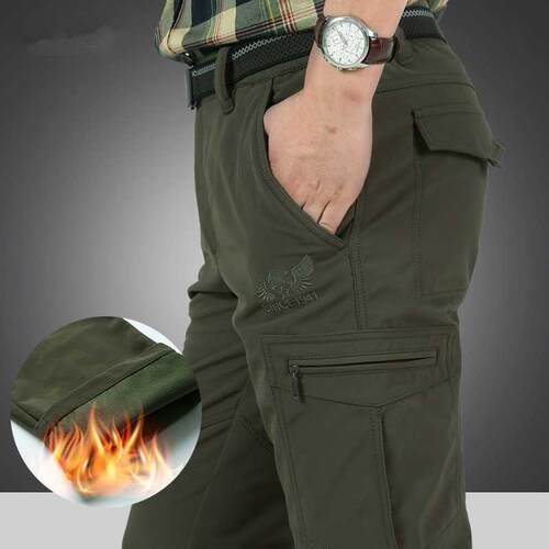 Men Winter Wm Cgo Pants Thermal Fleece Mility Pants Me
