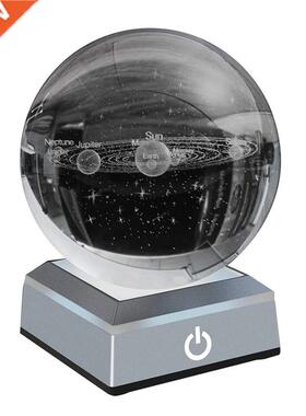 D Solar System Model Crystal Ball 80Mm .15 Inch Engraved H