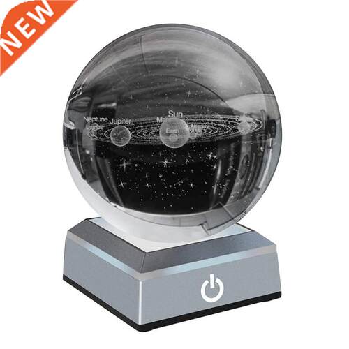 D Solar System Model Crystal Ball 80Mm .15 Inch Engraved H