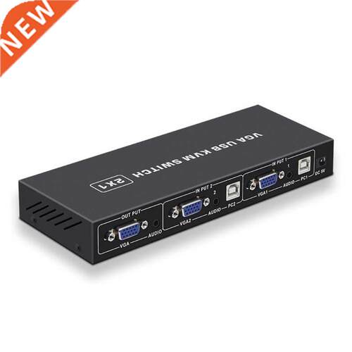 USB KVM Switch Selector 2 In 1 Out Computer Switcher Selecto