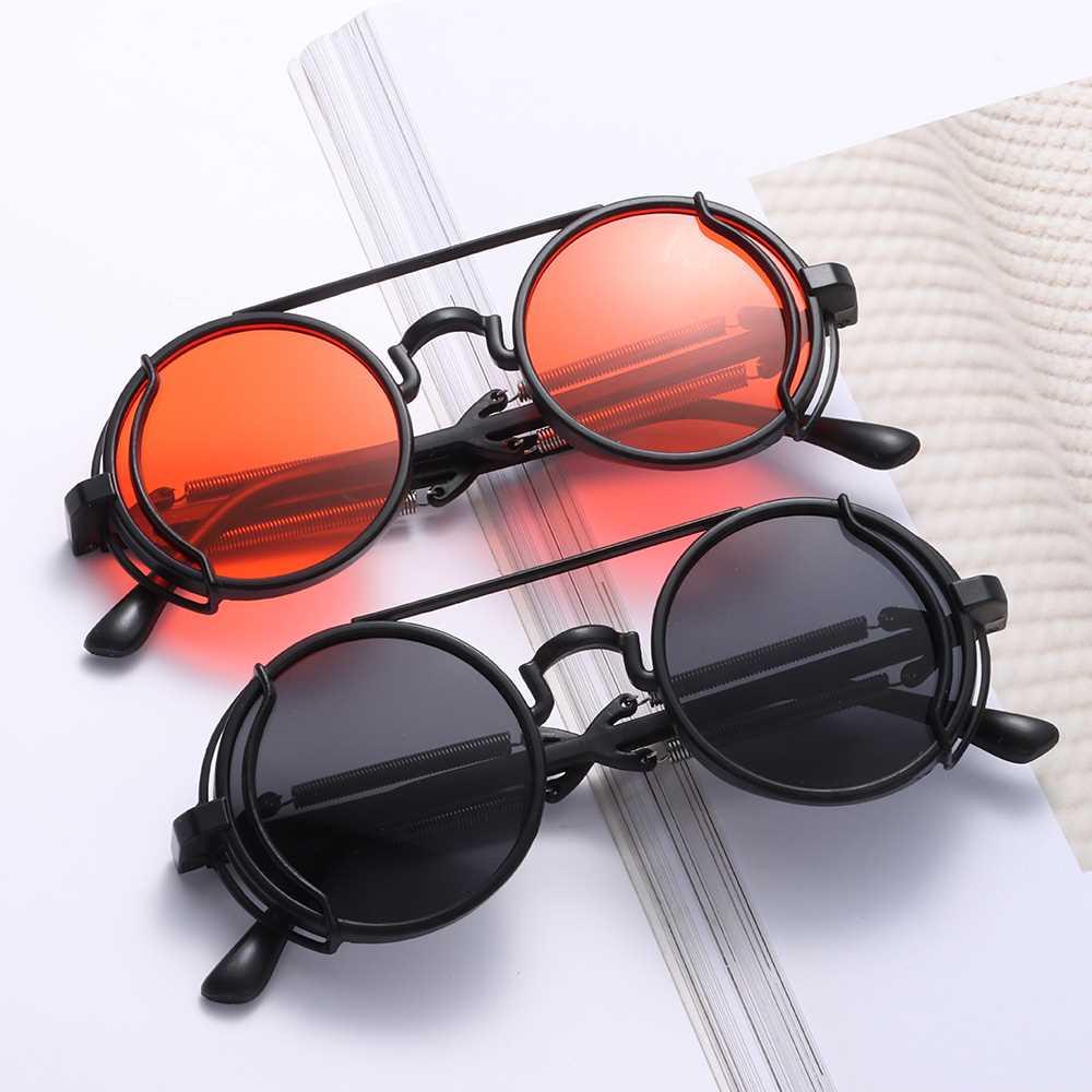 Punk Steampunk Sunglasses Double Spring Leg Glasses Men's Br