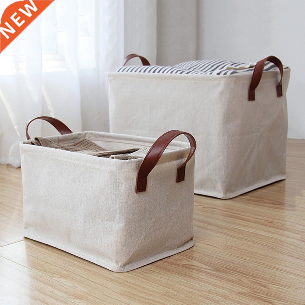 Foldable Storage Basket Dirt-proof Cotton Flax Kids Room Toy