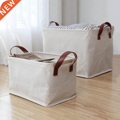 Foldable Storage Basket Dirt-proof Cotton Flax Kids Room Toy