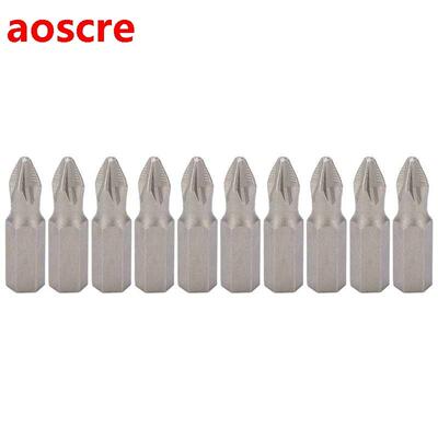 10Pcs 25mm Cross Screwdriver Bits S2 Alloy Steel Non-Slip Ma