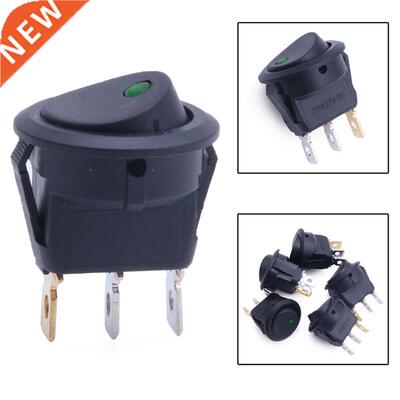5Pcs 12V Car Round Rocker Dot Boat Green LED Light Toggle ON