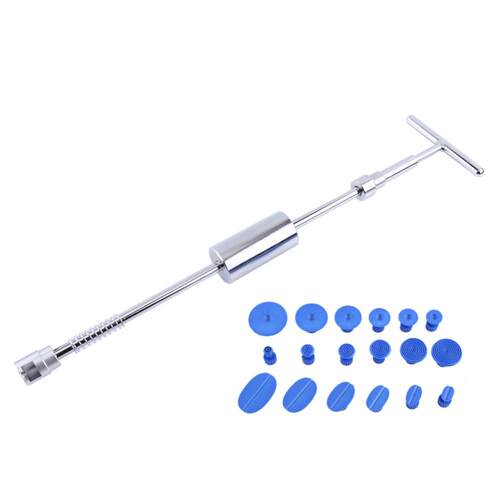 Paintless Dent Repair Hail Removal T Bar Slide Hammer+18pcs