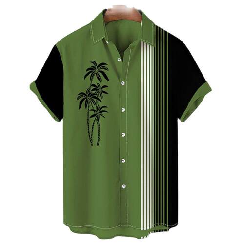 Men's Hawaiian Shirt Lapel Fashion Short-sleeved Loose Breat