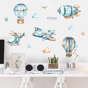 Cartoon Hot air balloon Wall Stickers Boys Kids room Nursery