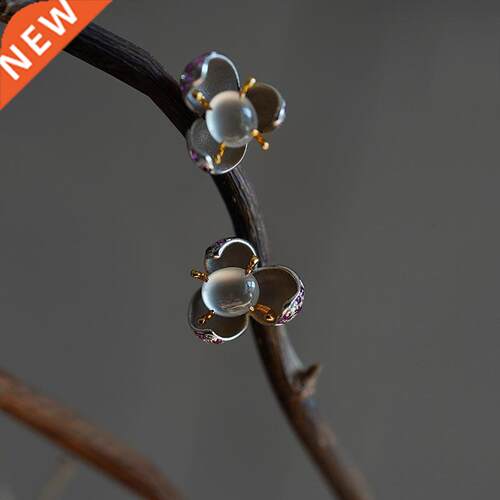 Inspired design silver inlaid crystal natural chalcedony ova