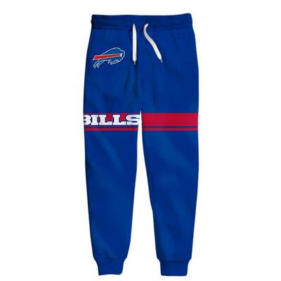 Striped patchwork Fashion Buffalo Set Sweatpants Blue Bills