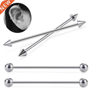 Barbell 14G 1.6mm Stainless 2pcs Long Industrial Steel Ear