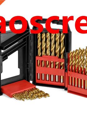 29Pcs 1/16 To 1/2 Inch HSS Titanium Coated Twist Drill Bit S