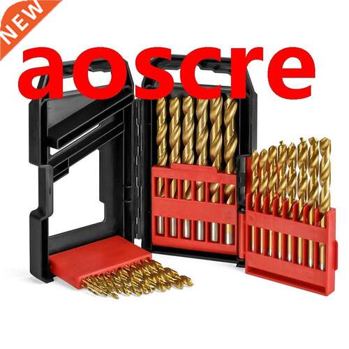 29Pcs 1/16 To 1/2 Inch HSS Titanium Coated Twist Drill Bit S