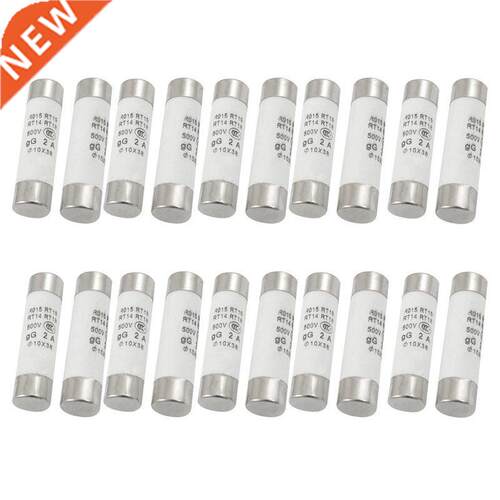 20 Pcs 500V 2A Cylinder Cap Ceramic Fa Blow Fuse Links 10x