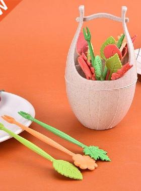 16 Piece Fork Creative Mini Barrel Fruit Fork Set Snack