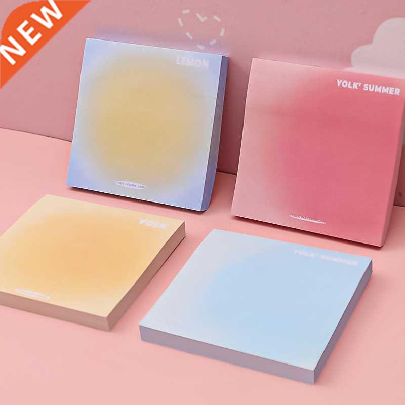 Egg Yolk Gradient Solid Color Sticky Notes Student Mark Mess