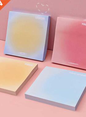 Egg Yolk Gradient Solid Color Sticky Notes Student Mark Mess