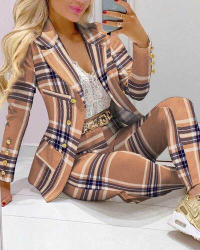 2021 Femme Formal Jacket & Trousers Office Lady Outfits