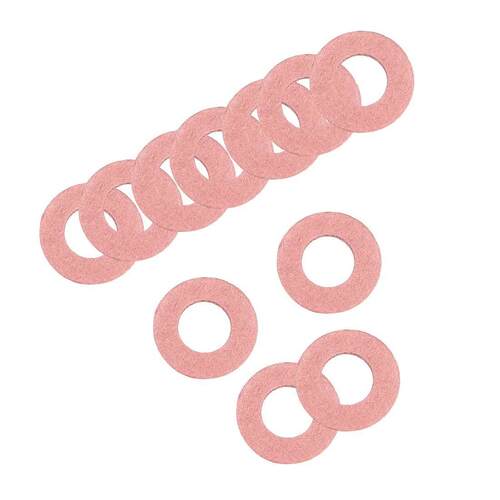 Insulating Washer, 100Pcs 8mm x 16mm x 0.5mm Red Vulcanized