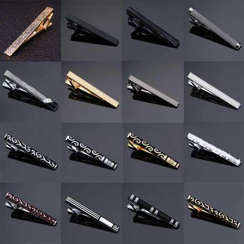 high-end Tie Clip men jewelry luxury Classic gold lase Matte