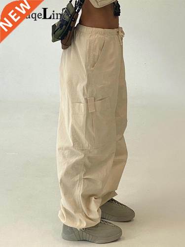 Jacqueline 2022 Drawstring Baggy Y2K Cargo Pants Women Low W