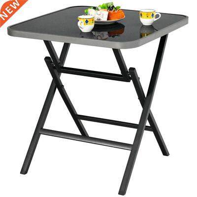 Patiojoy Patio Folding Square Dining Table Aluminum Frame