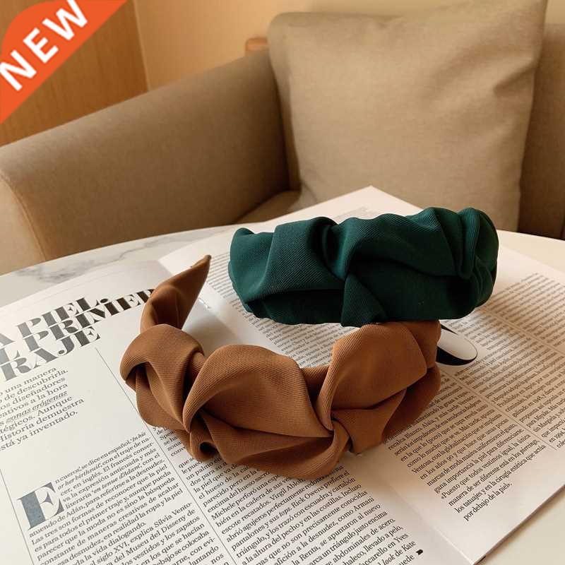 2022 New Fashion Hair Band Five Flower Red Solid Color Folds