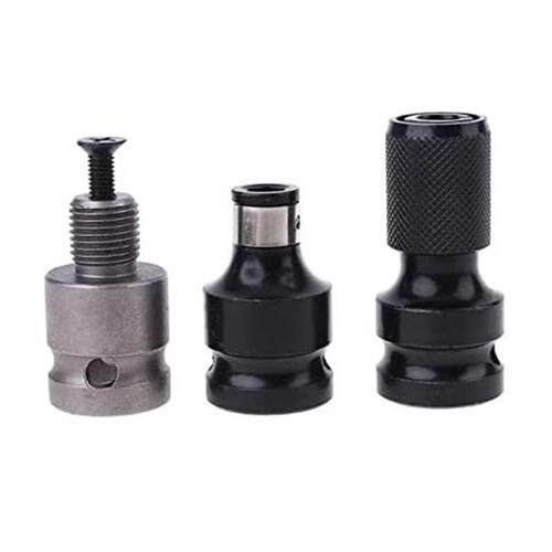 3x 1/2-Inch Square Drive to 1/4-Inch Hex Socket Adapter Conv