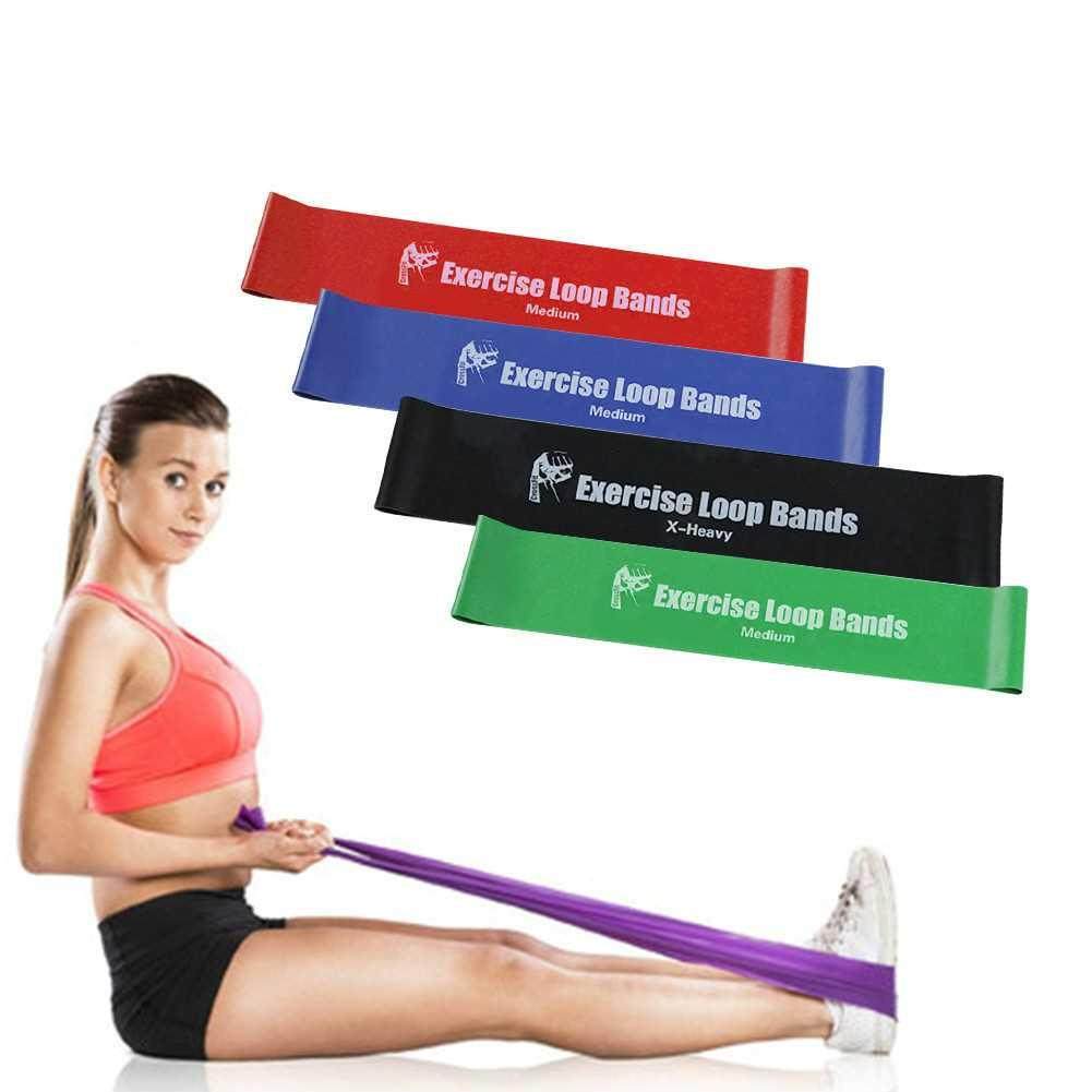 4 Pcs Set Resistance Bands Latex Elastic Workout Loop Bands