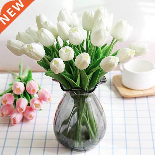 10pcs Artificial Tulip Flower Real Touch Bride Bouquet for W