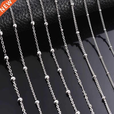 Wholesale 10pcs/lot Width 1.5mm 2mm Tiny beaded Chain Stainl