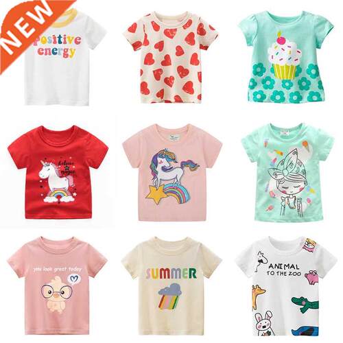 Kids Girls Summer T-Shirt Cartoon Print Children Toddler ops