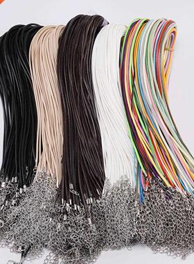 10 Pcs/lot Dia 1.5/2mm Real Leather Cord Necklace With Clasp