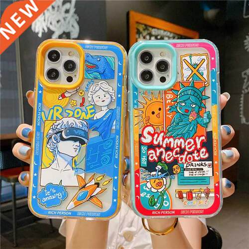 Luxury Super cute Retro cartoon soft silicone case for iPhon