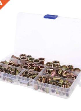 175pcs Set Rivet Nut Kit Mixed Zinc Steel Rivnut Insert Nuts