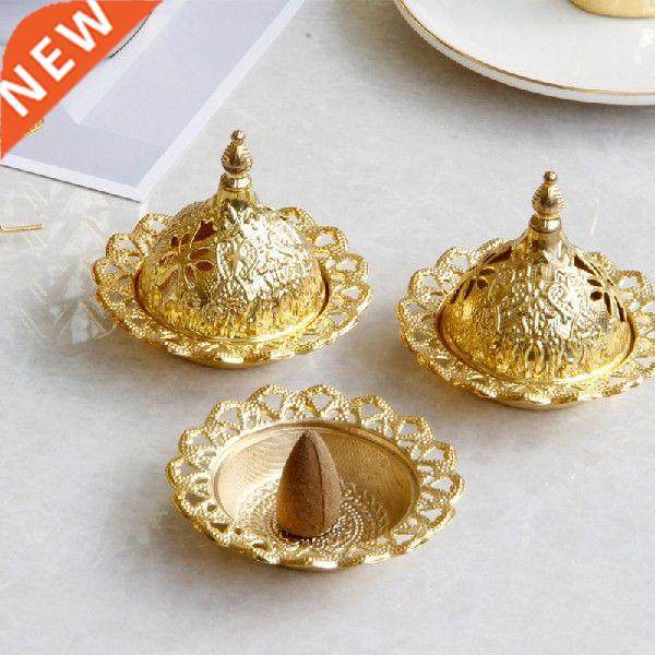 vintage 1pc gold metal incense burner mini small handheld