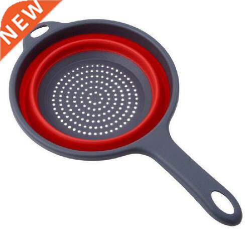 1PC Folding Silicone Plastic Colander Drain Basket Fruit
