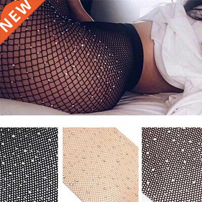 Summer Fishnet Diamond Pantyhose Women Sexy Fashion Shiny Ne