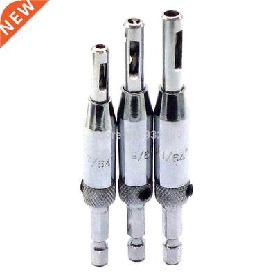 3pc Hinge Self Centering Drill Bit Set Pilot Holes HSS Hex R
