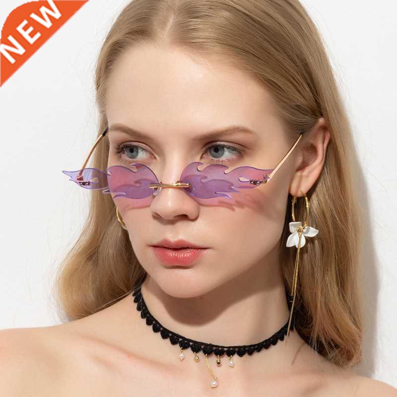 Steampunk Fire Flame Sunglasses Women Luxury Brand Designer