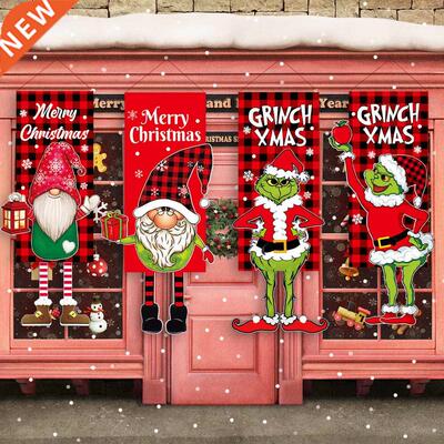 Christmas Door Hanging Banner Faceless Doll Merry Christmas
